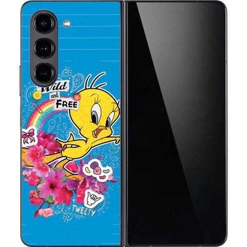 Looney Tunes Tweety Bird Wild and Free Galaxy Z Fold5 5G Skin